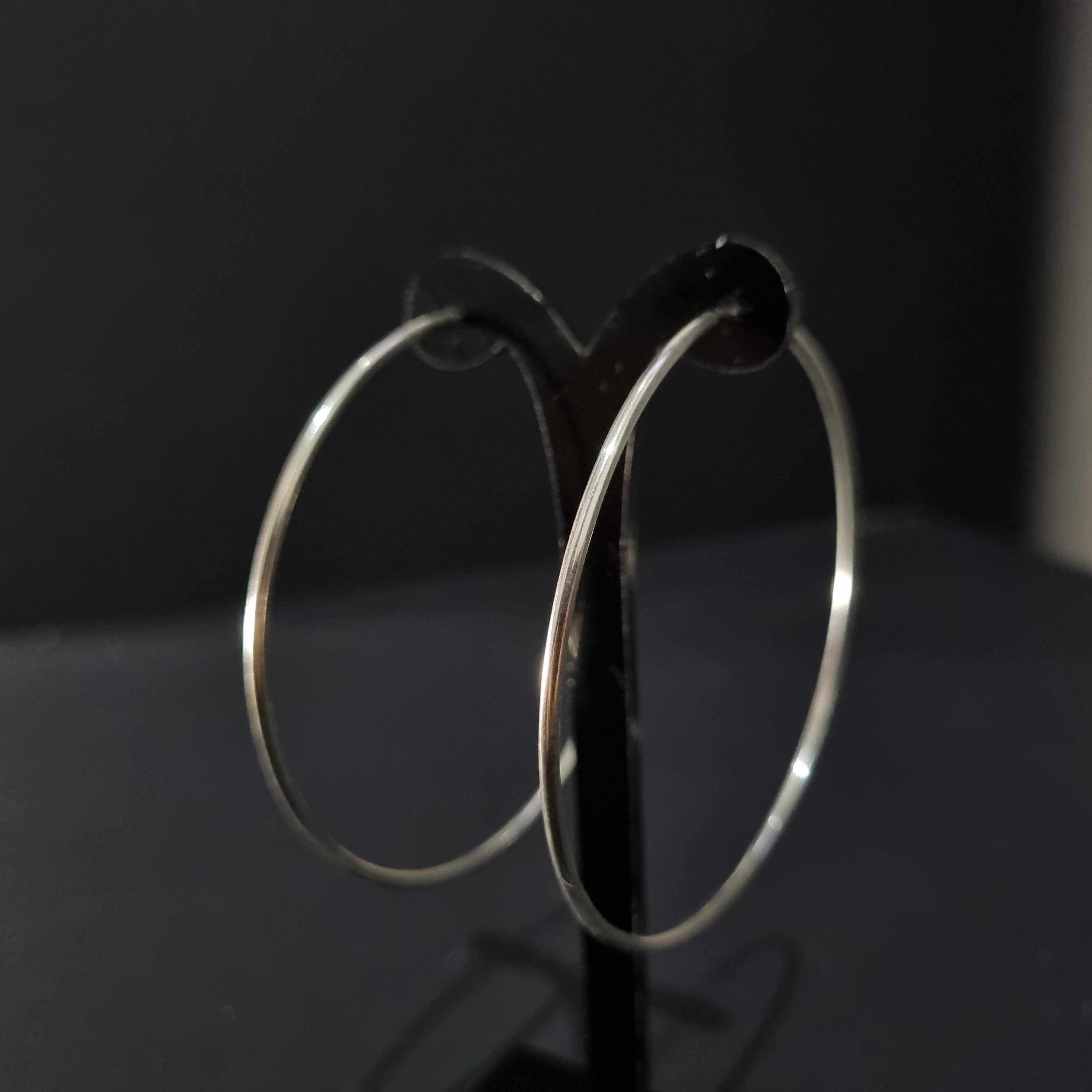 Aros Argollas de Plata • 6,5 cm diametro • 1,5 mm ancho