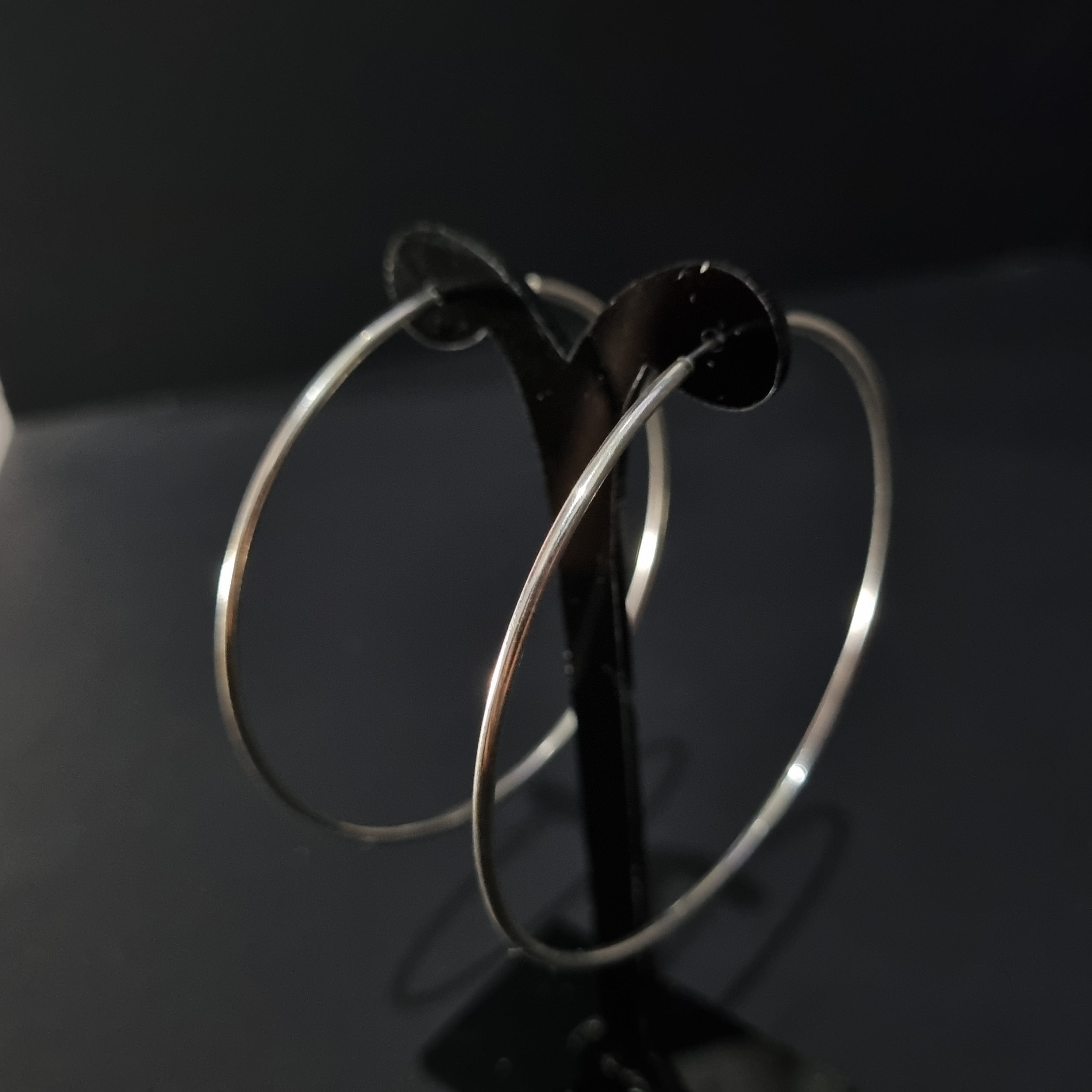 Aros Argollas de Plata • 6,5 cm diametro • 1,5 mm ancho