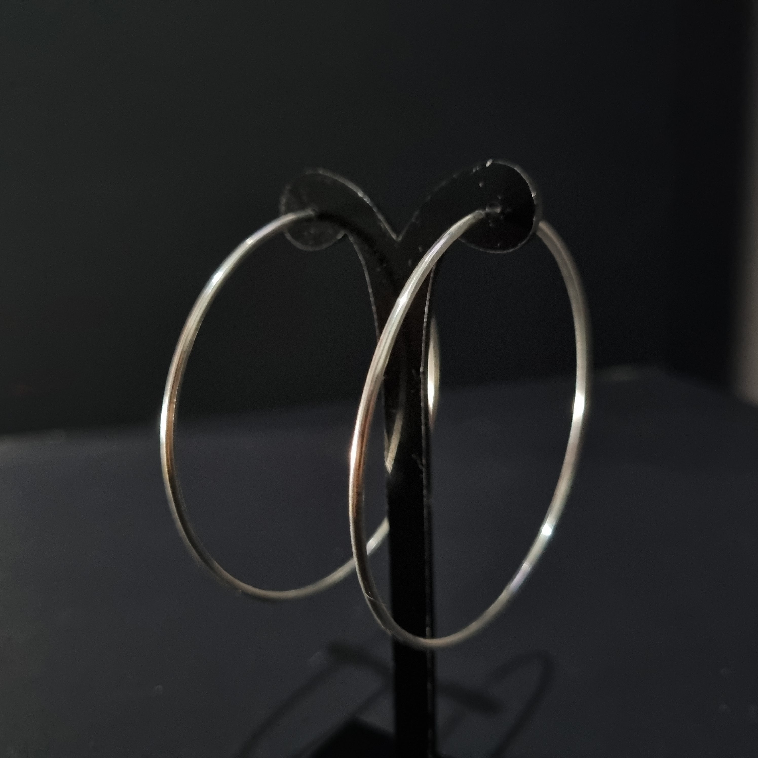 Aros Argollas de Plata • 6,5 cm diametro • 1,5 mm ancho