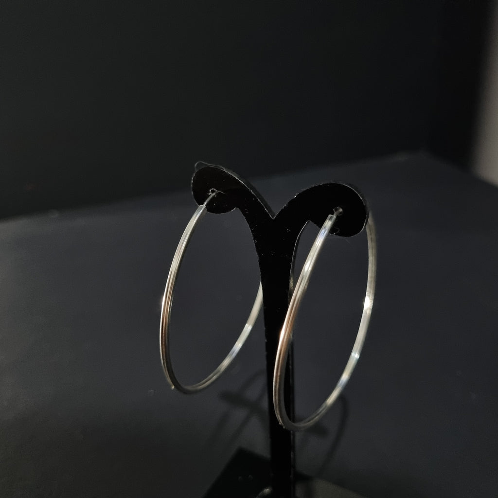 Aros Argolla de perfil cuadrado de Plata • 5,5 cm diametro • 2 mm ancho