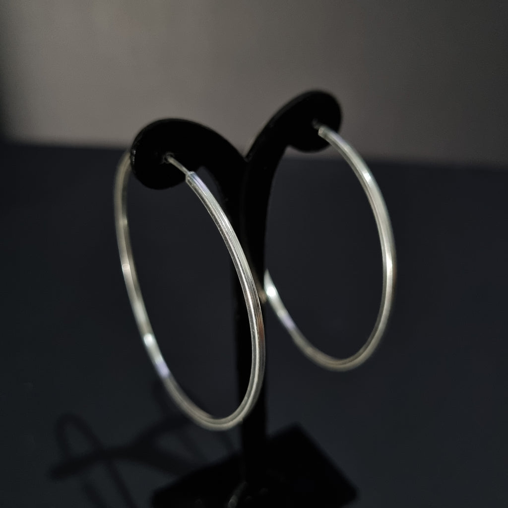 Aros Argolla de perfil cuadrado de Plata • 5,5 cm diametro • 2 mm ancho