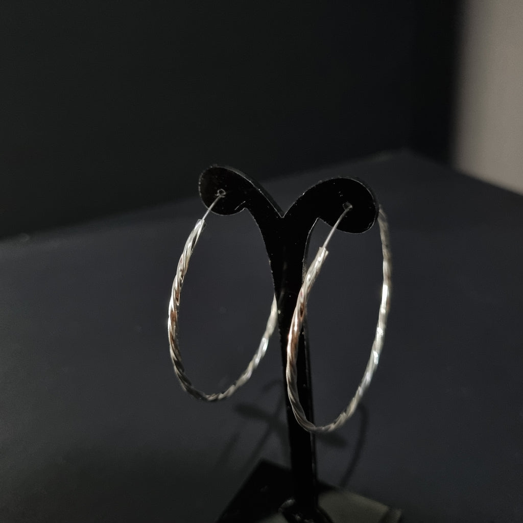 Aros Argolla Trenzada de Plata • 5,5 cm diametro • 2 mm ancho