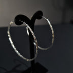 Aros Argolla Trenzada de Plata • 5,5 cm diametro • 2 mm ancho